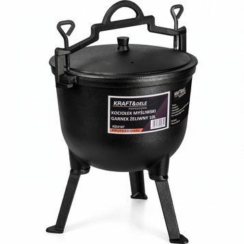 Чавунний казан з кришкою KRAFT&DELE KD4187 10 л казан похідний чавунний казан для приготування на кострі KD-KD4187 фото
