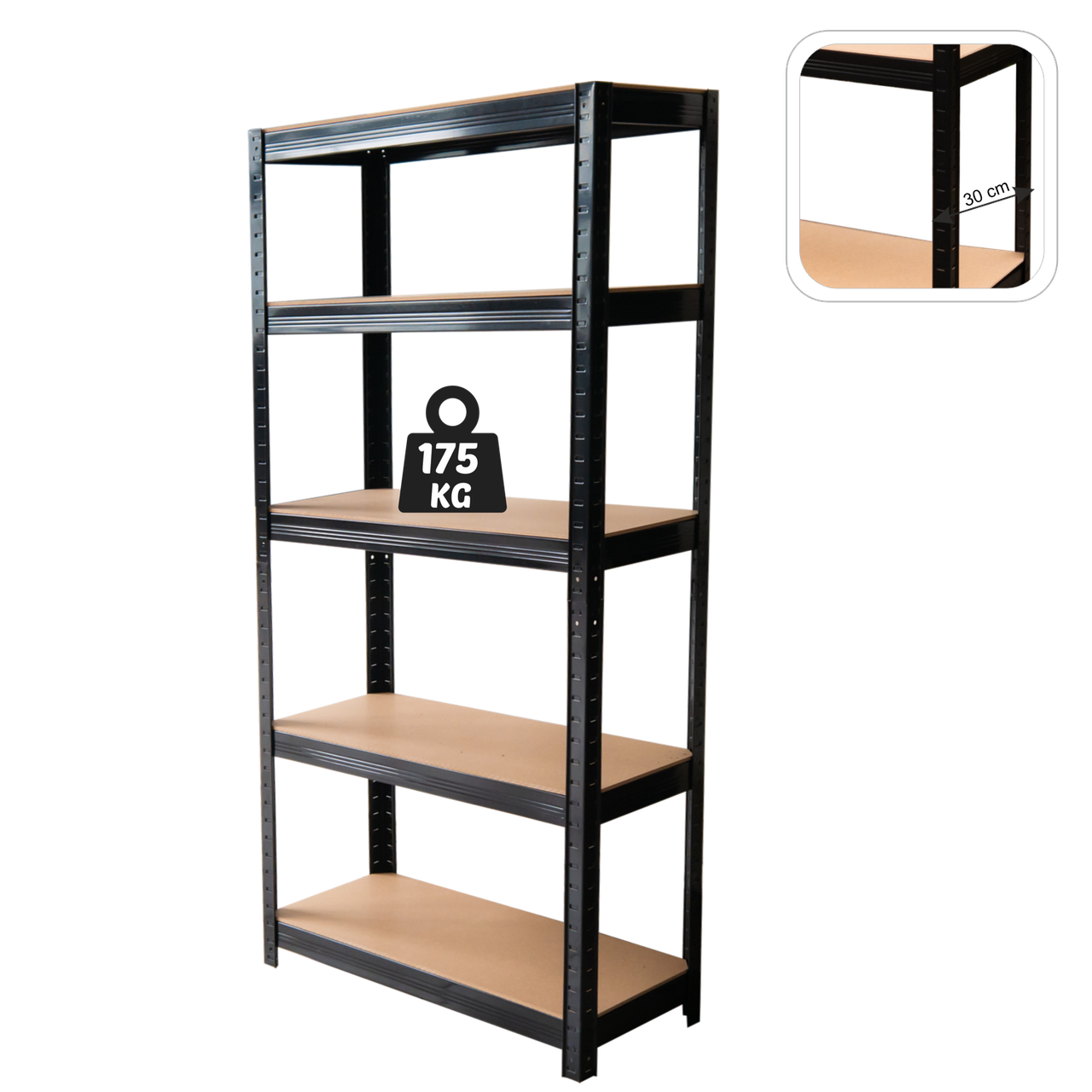 Полочный стеллаж Chomik GWI7361 5 полок 180×90×30 см нагрузка 175 кг на полку