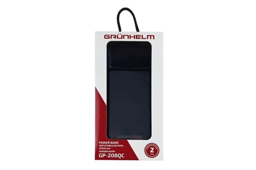Power Bank GRUNHELM GP-20BQC 20000 mAh быстрая зарядка 22.5 Вт для телефона BP-137530 фото