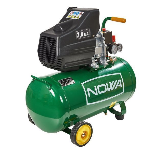 Компресор з ресивером повітряний NOWA KBN 220-50 50 л, 1.5 кВт компресор поршневий 190 л/хв. AM-148182 фото