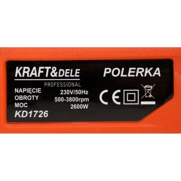 Полірувальна машинка 2600W, 230 В Kraft&Dele KD1726 полірувальна машина KD-KD1726 фото