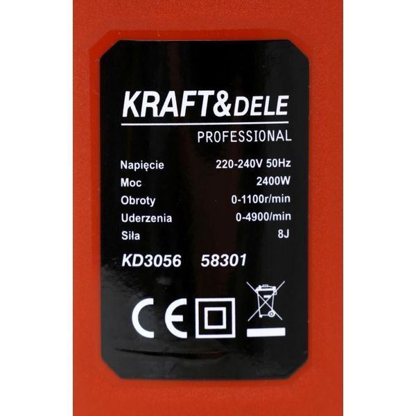 Потужний бочковий перфоратор 2400 Вт, 800 об/хв Kraft&Dele KD3056 бочковий мережевий перфоратор KD-KD3056 фото