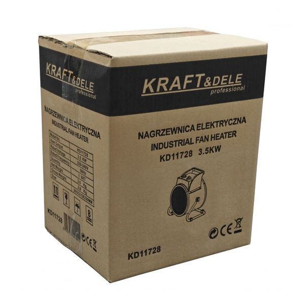 Електричний обігрівач з вентилятором Kraft&Dele KD11728 30/1750/3500 Вт, з термостатом, для швидкого обігріву приміщень KD-KD11728 фото