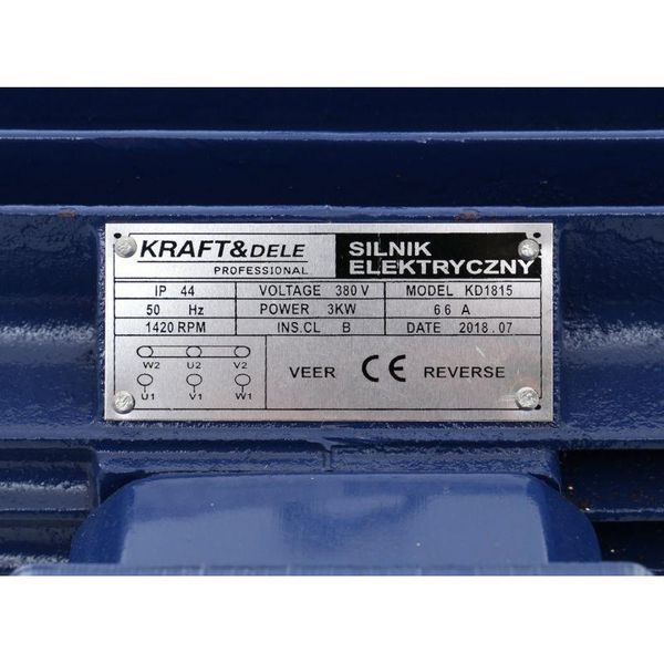 Промисловий електродвигун 3 кВт, 380В Kraft&Dele KD1815 електродвигун KD-KD1815 фото