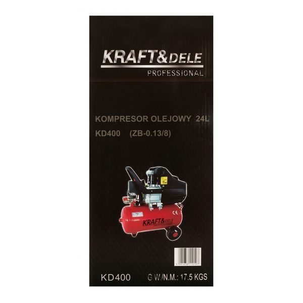 Масляный поршневой компрессор 2800 Вт, 24 л, 8 бар від Kraft&Dele KD400 KD-KD400 фото