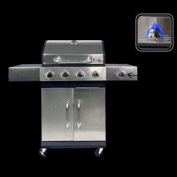Газовый гриль с редуктором BBQ Meeting BBQ5368 4+1 конфорки 13 кВт гриль с боковой конфоркой стационарный гриль CH-BBQ5368 фото