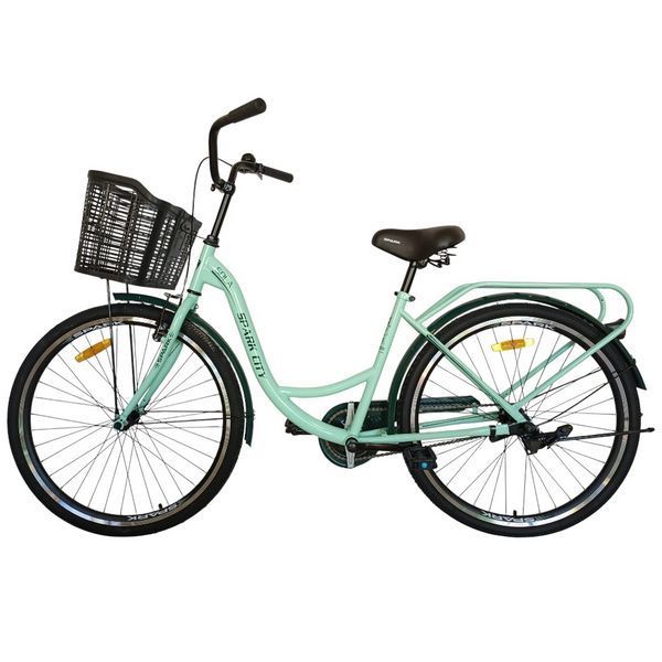 Городской велосипед классического стиля SPARK CITY SOLA колеса 26" стальная рама 17" велосипед с корзиной для продуктов AM-240029 фото