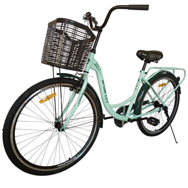 Городской велосипед классического стиля SPARK CITY SOLA колеса 26" стальная рама 17" велосипед с корзиной для продуктов AM-240029 фото