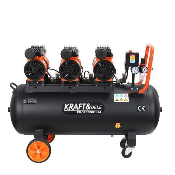 Компресор безмасляний KRAFT&DELE KD1394 100 л 3 x 1500 Вт трьохпоршневий компресор KD-KD1394 фото